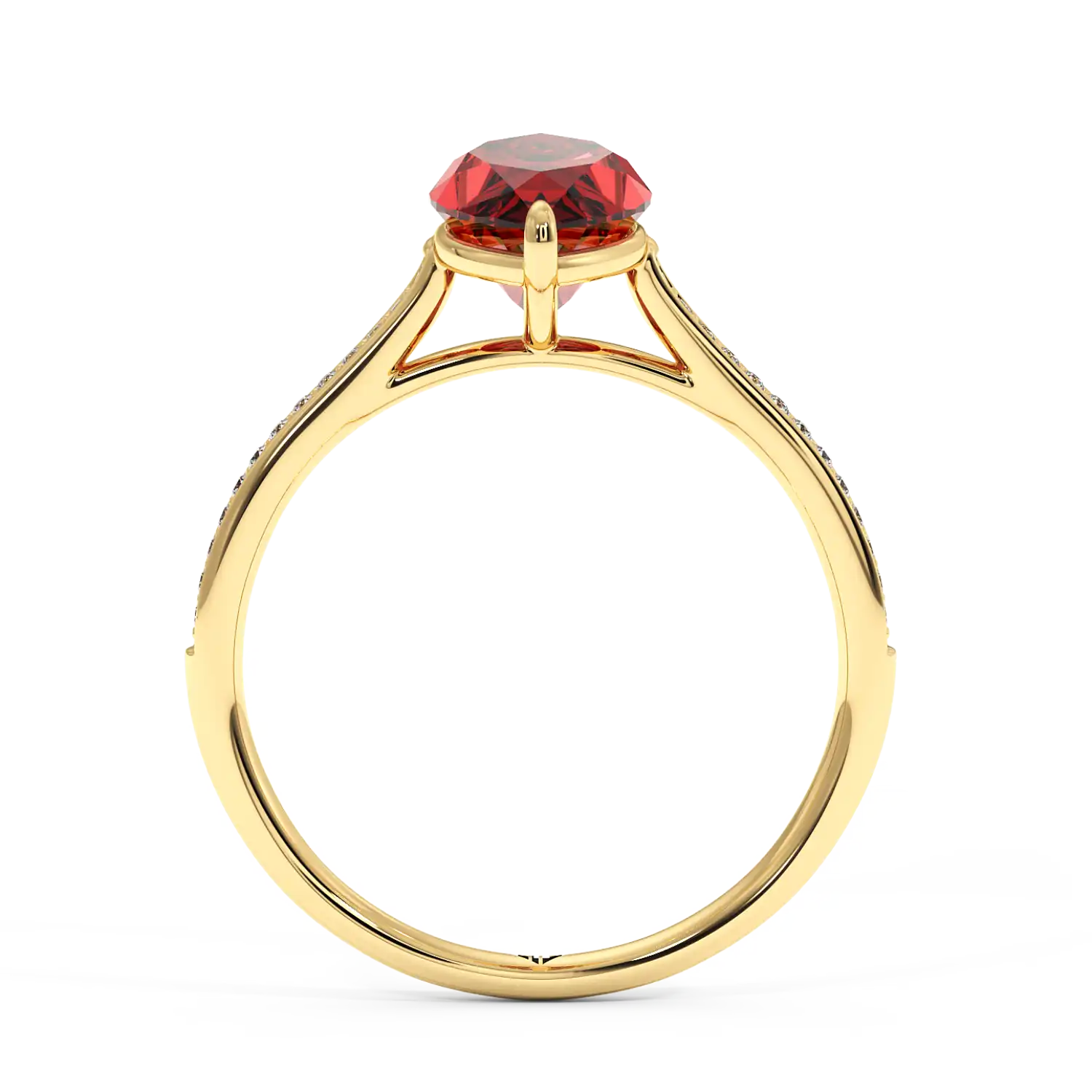 18K Yellow Gold Poppy Pave Engagement Ring