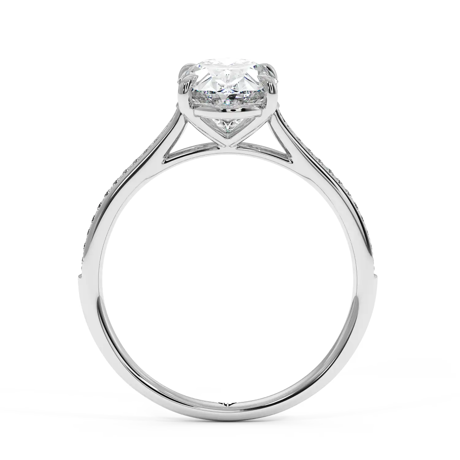 18K White Gold Poppy Pave Engagement Ring