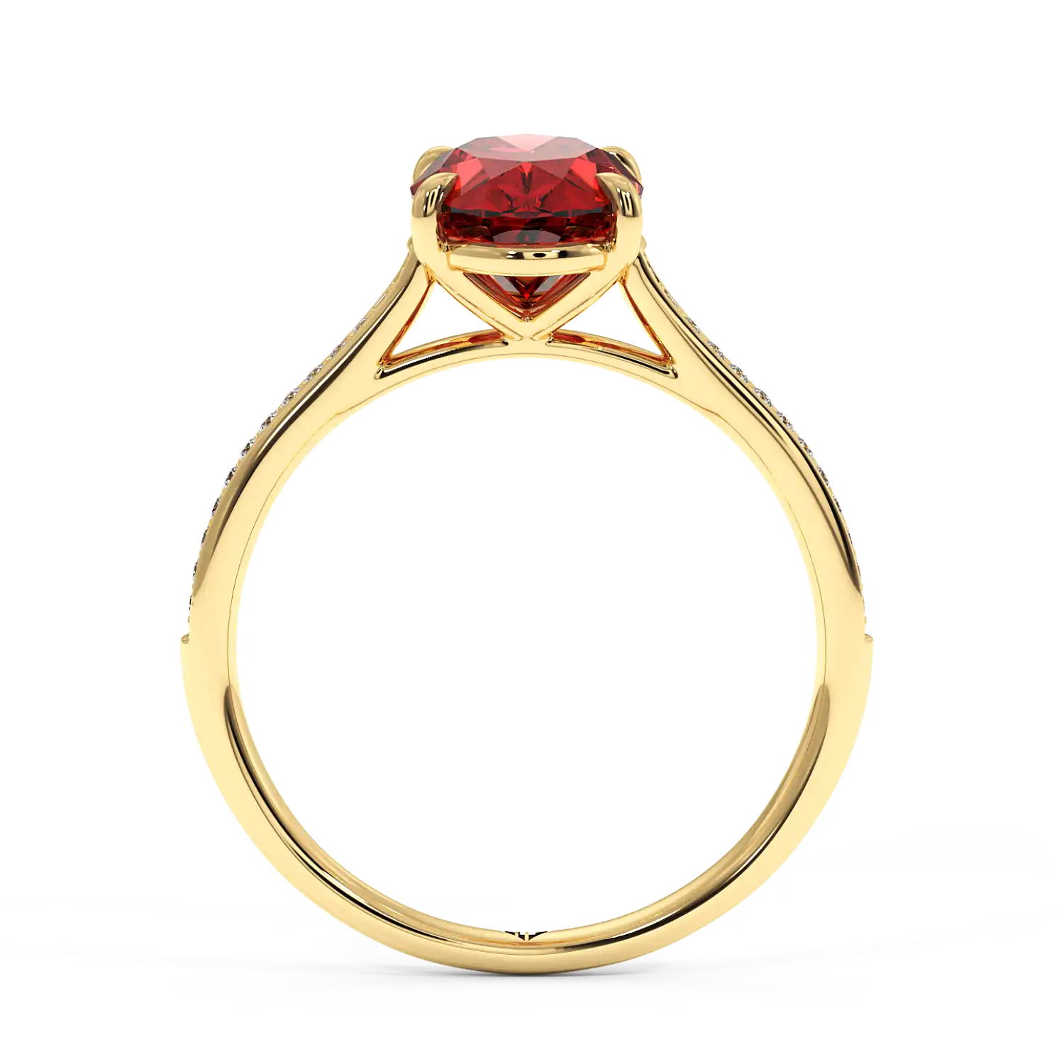 18K Yellow Gold Poppy Pave Engagement Ring