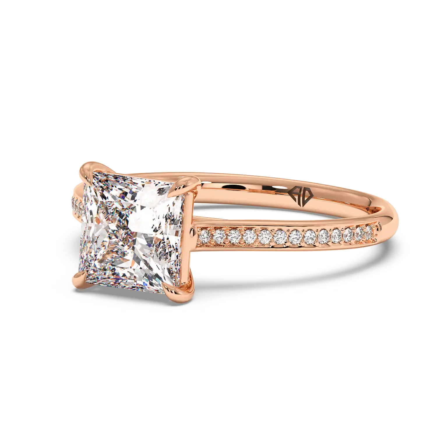 18K Rose Gold Poppy Pave Engagement Ring