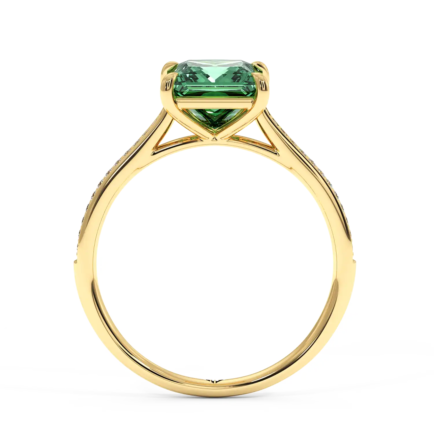 18K Yellow Gold Poppy Pave Engagement Ring