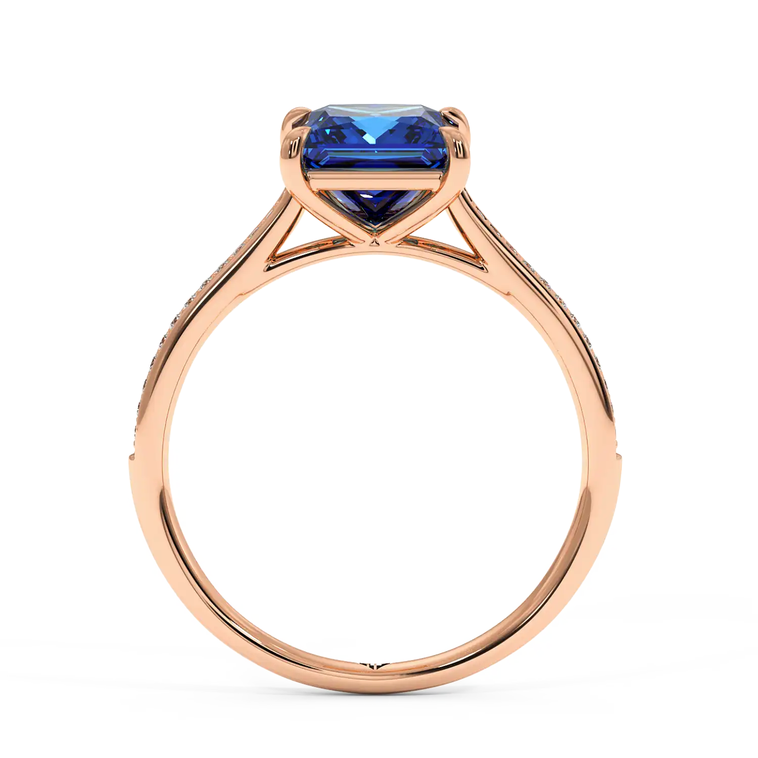 18K Rose Gold Poppy Pave Engagement Ring