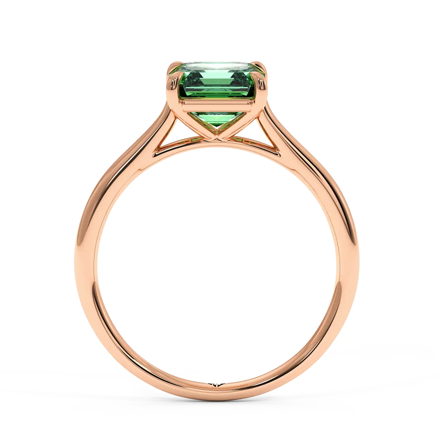 18K Rose Gold Poppy Plain Shank Engagement Ring