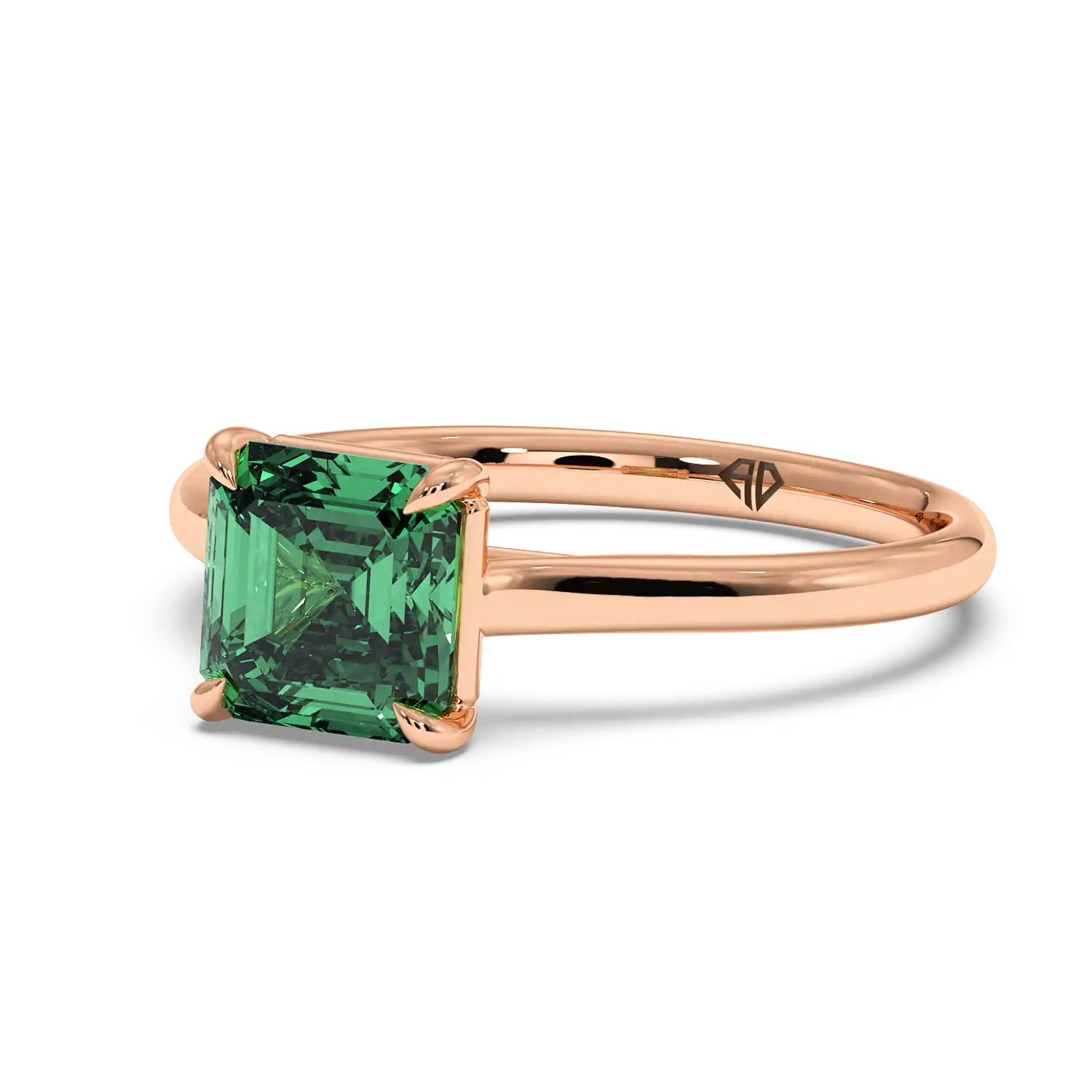 18K Rose Gold Poppy Plain Shank Engagement Ring