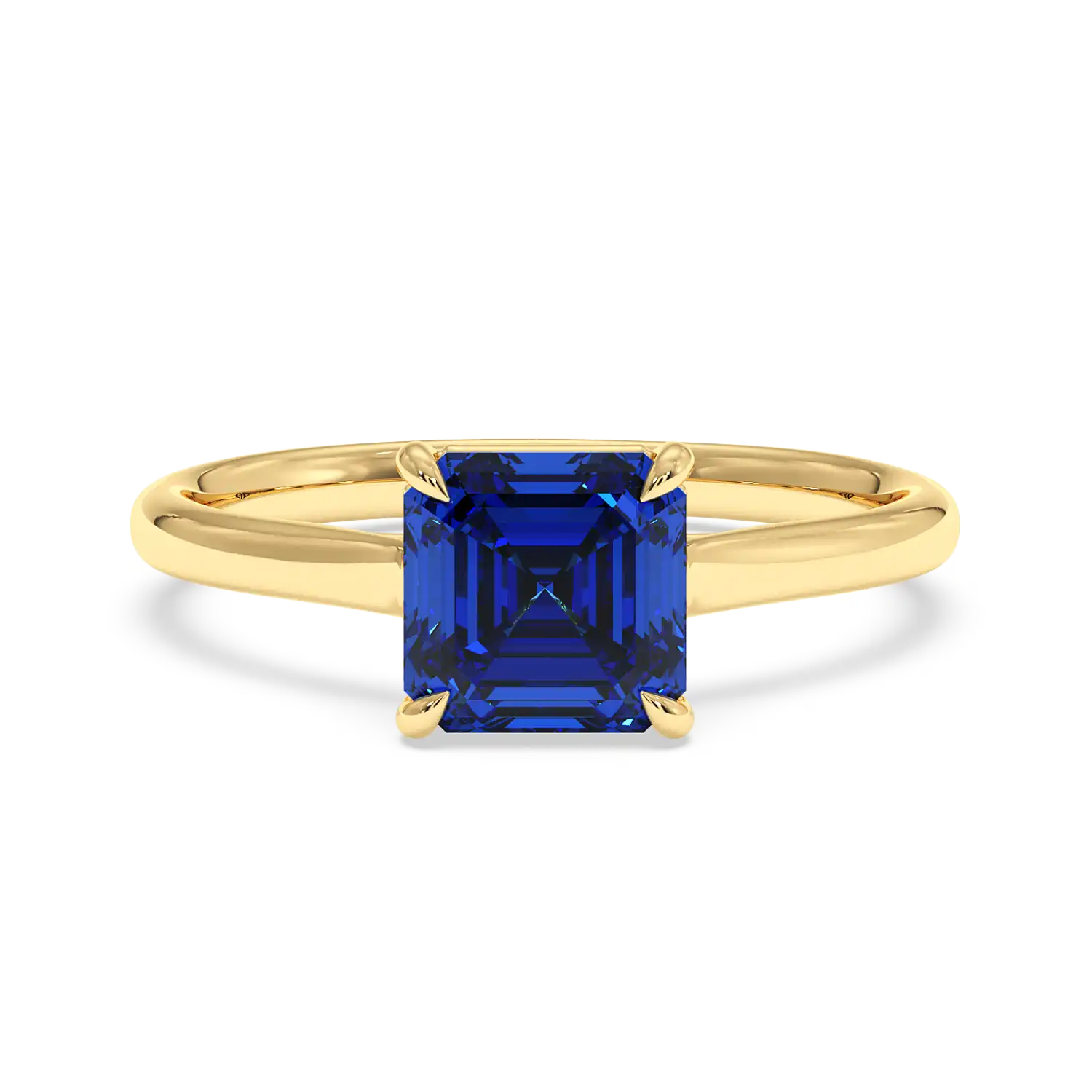 18K Yellow Gold Poppy Plain Shank Engagement Ring