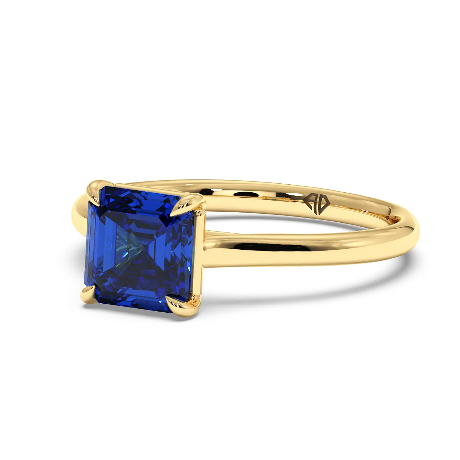 18K Yellow Gold Poppy Plain Shank Engagement Ring