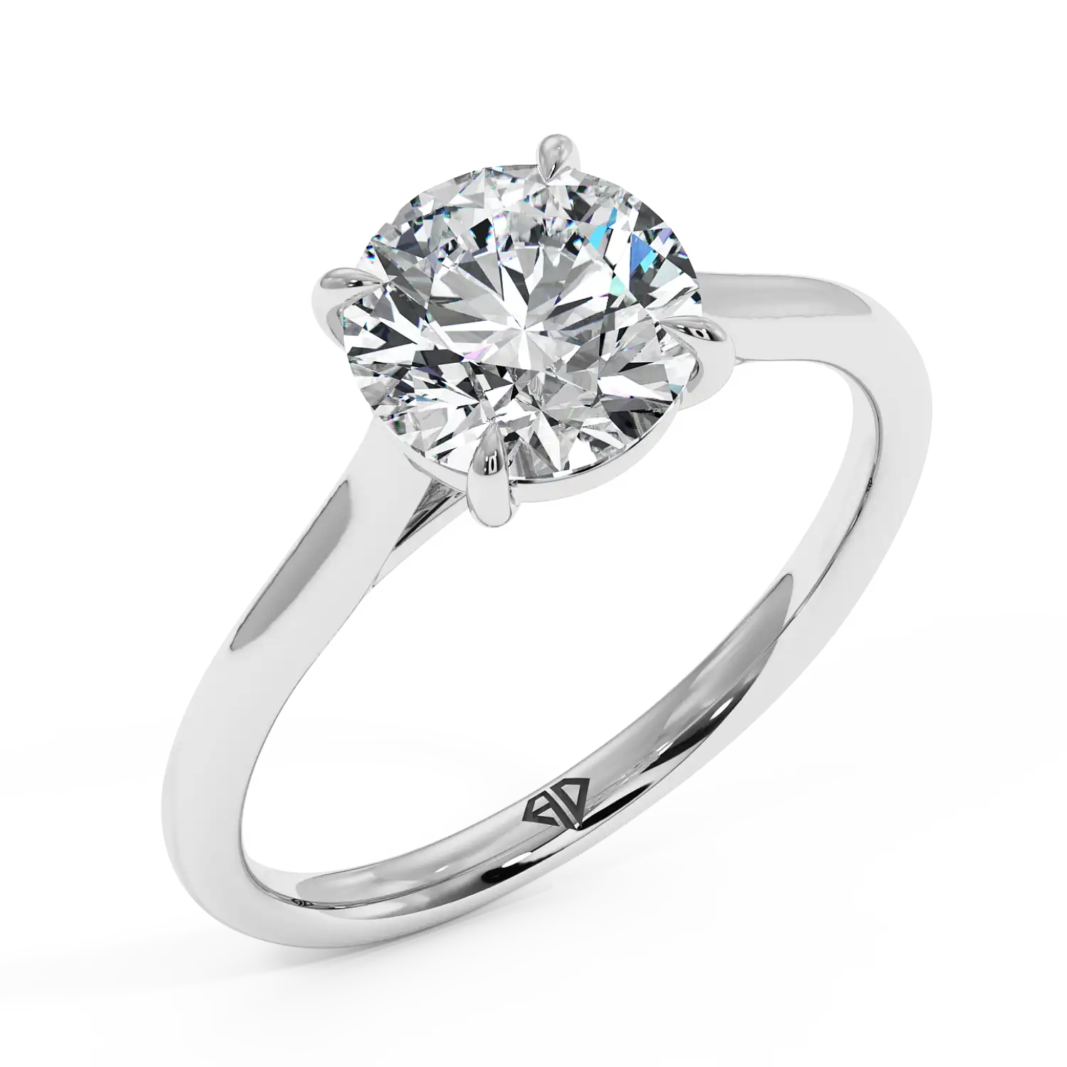 Platinum Poppy Plain Shank Engagement Ring