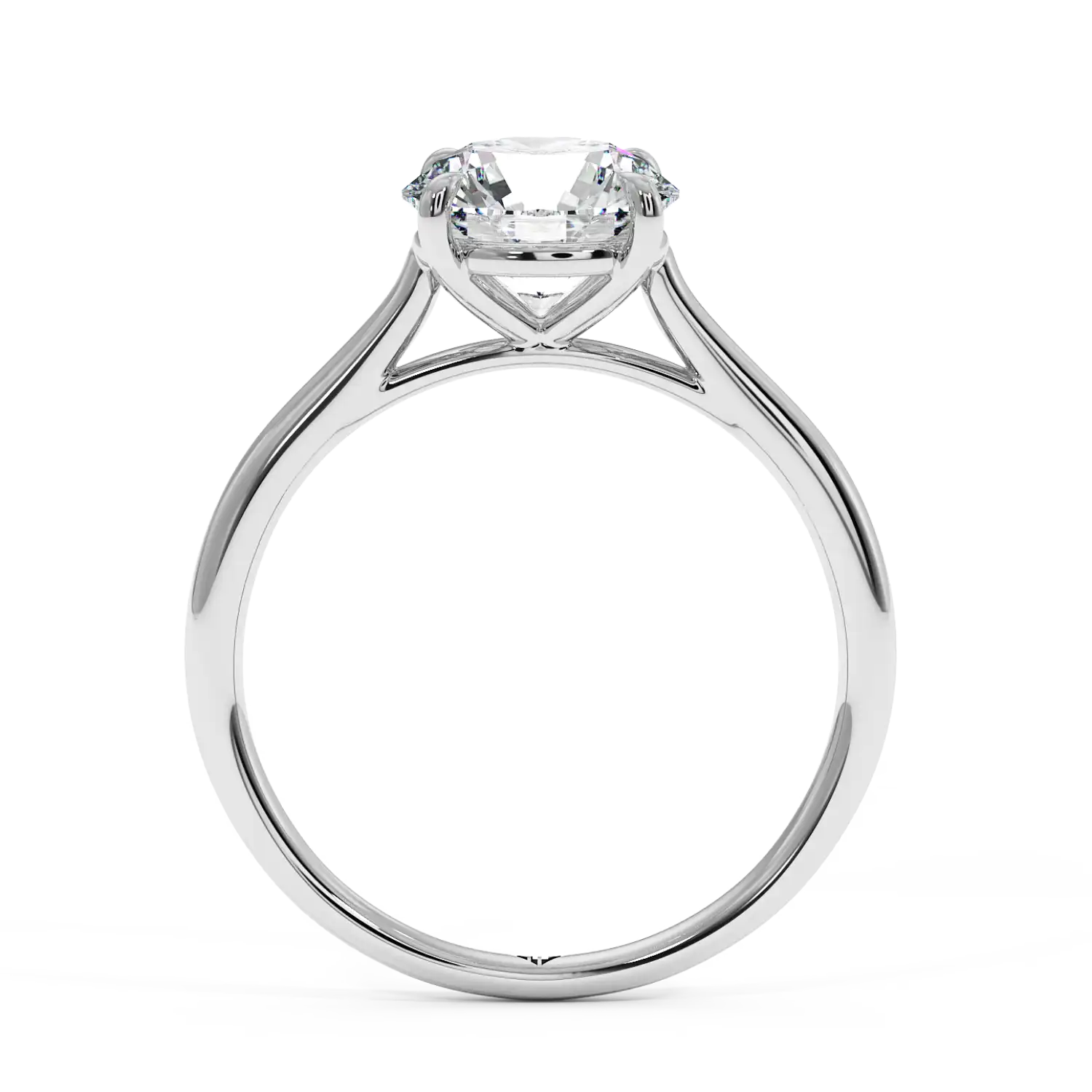 Platinum Poppy Plain Shank Engagement Ring