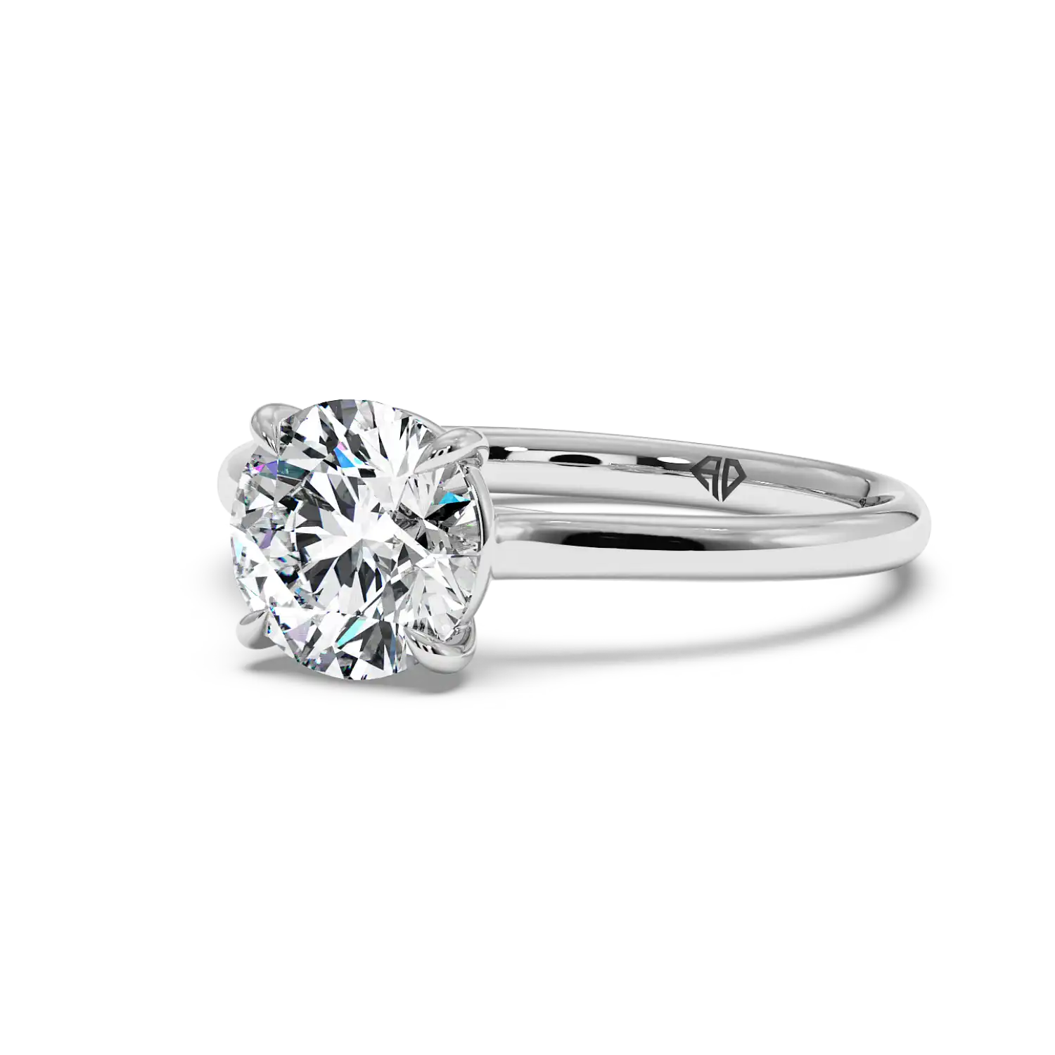 Platinum Poppy Plain Shank Engagement Ring