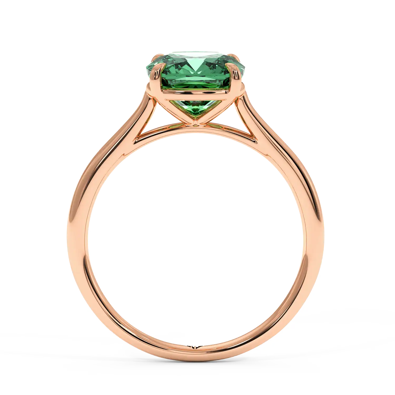 18K Rose Gold Poppy Plain Shank Engagement Ring