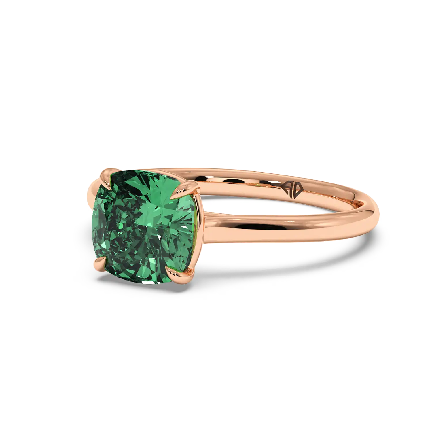 18K Rose Gold Poppy Plain Shank Engagement Ring