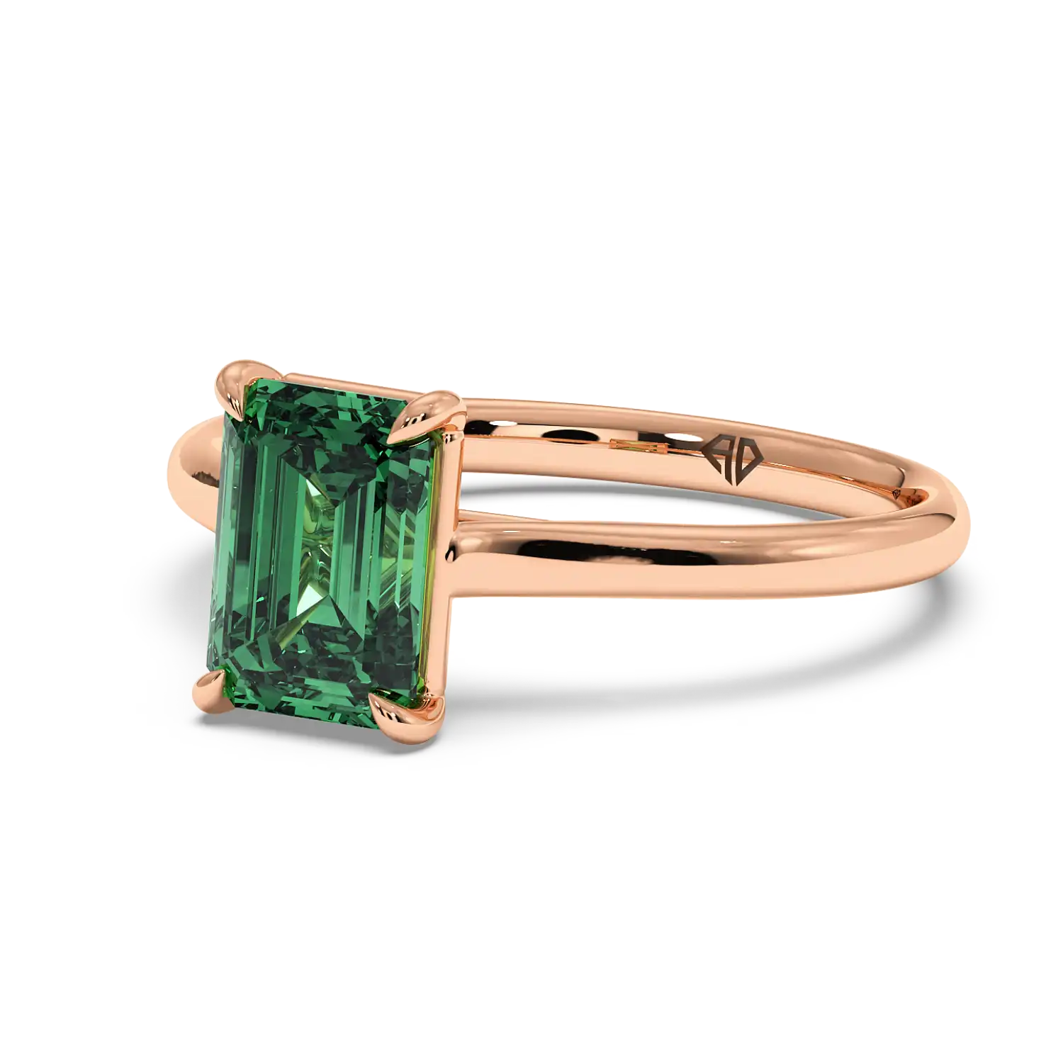 18K Rose Gold Poppy Plain Shank Engagement Ring