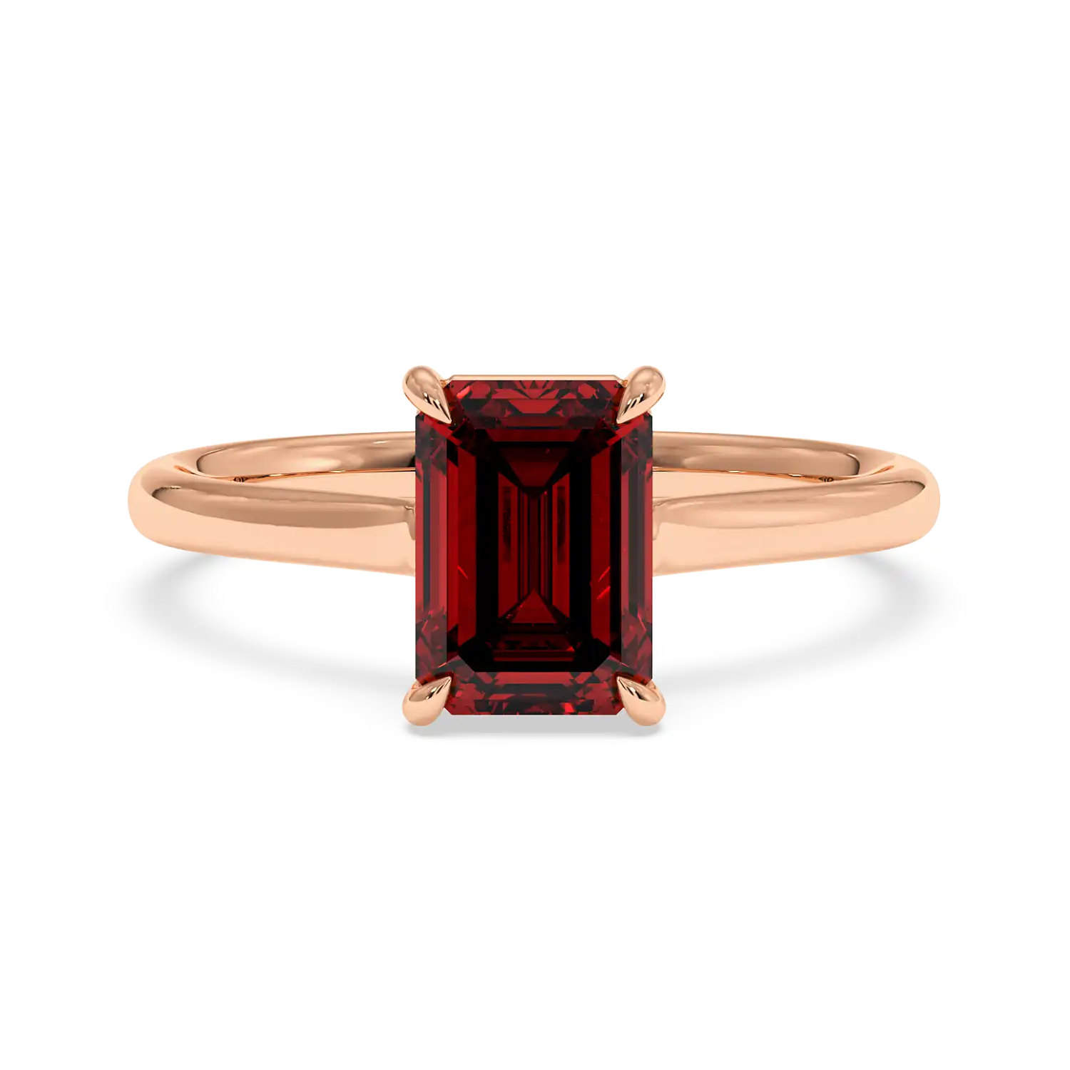 18K Rose Gold Poppy Plain Shank Engagement Ring