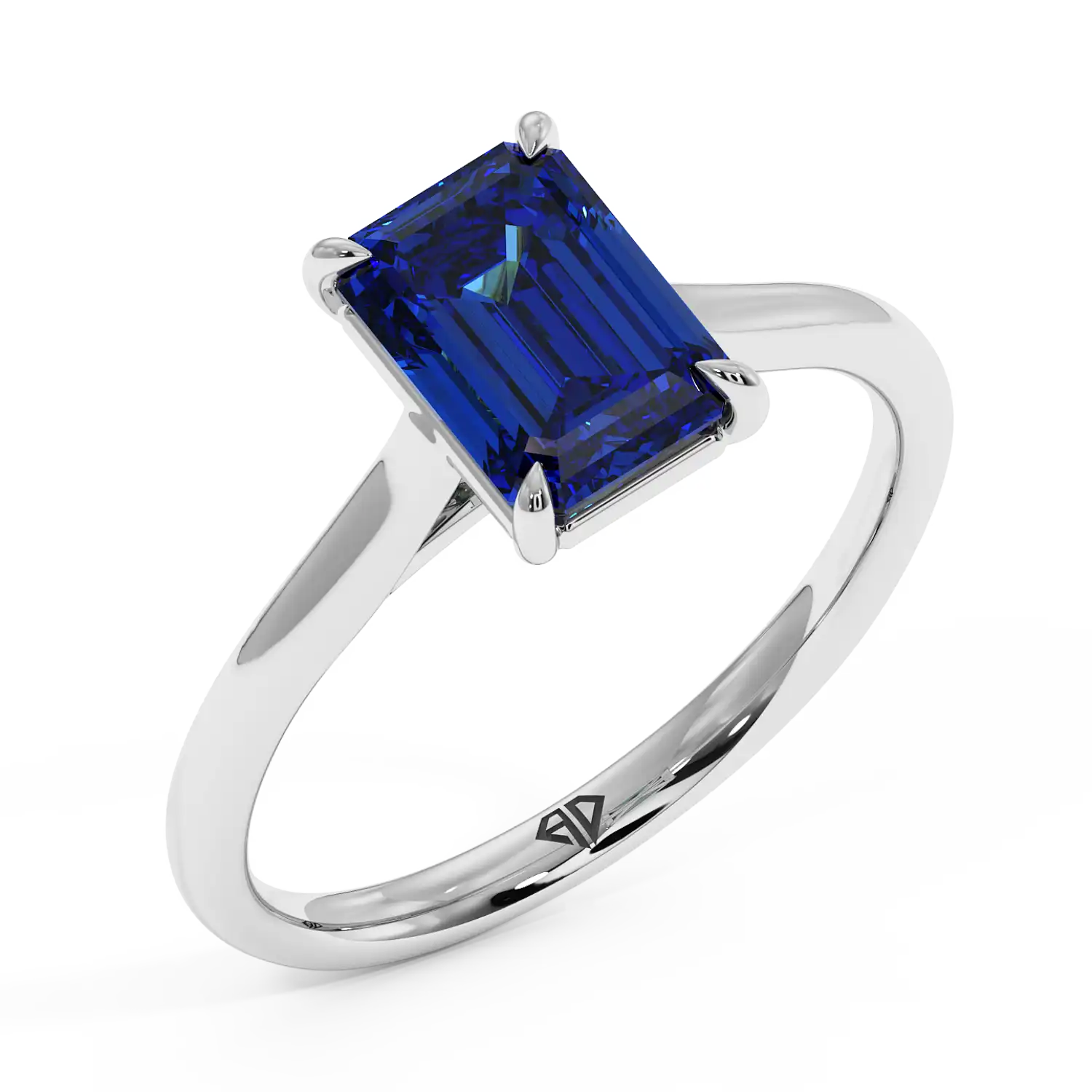 Platinum Poppy Plain Shank Engagement Ring