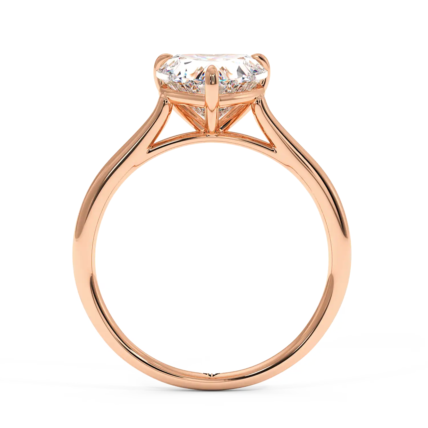 18K Rose Gold Poppy Plain Shank Engagement Ring