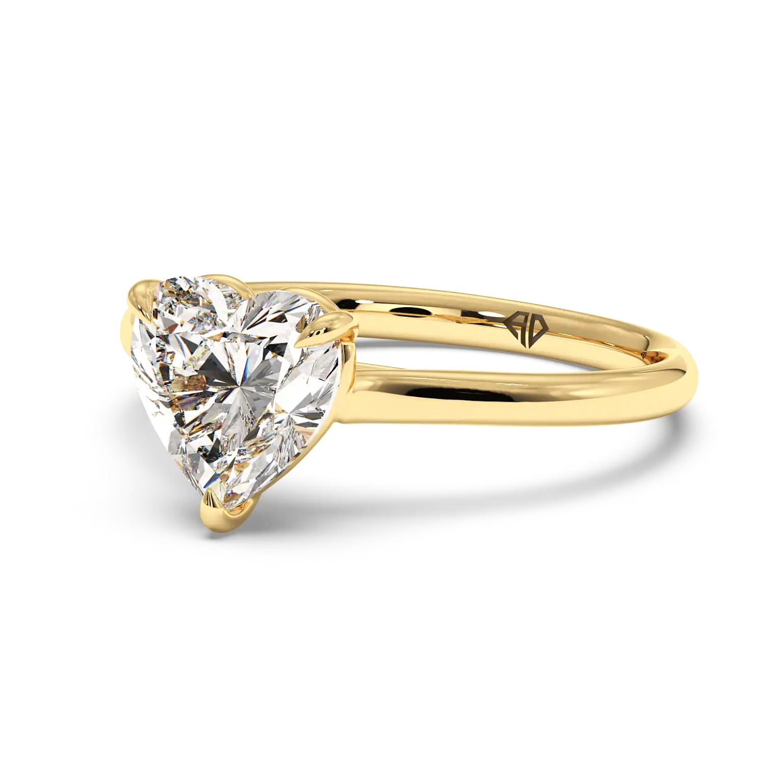 18K Yellow Gold Poppy Plain Shank Engagement Ring
