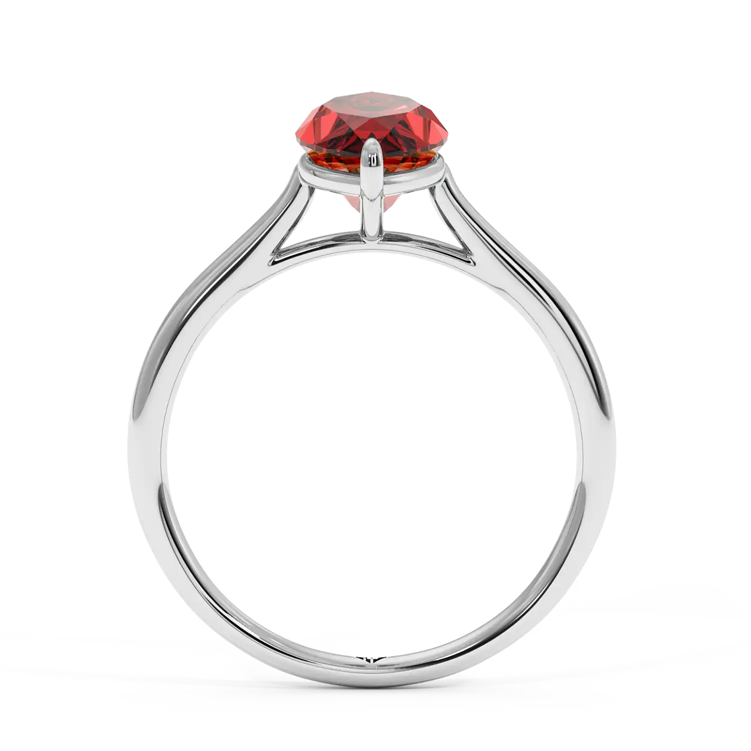 18K White Gold Poppy Plain Shank Engagement Ring