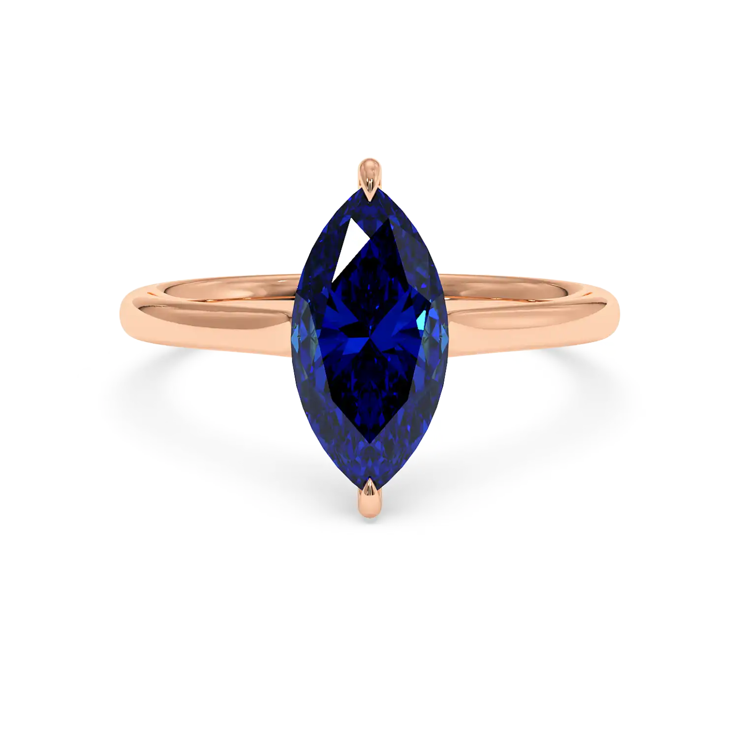 18K Rose Gold Poppy Plain Shank Engagement Ring