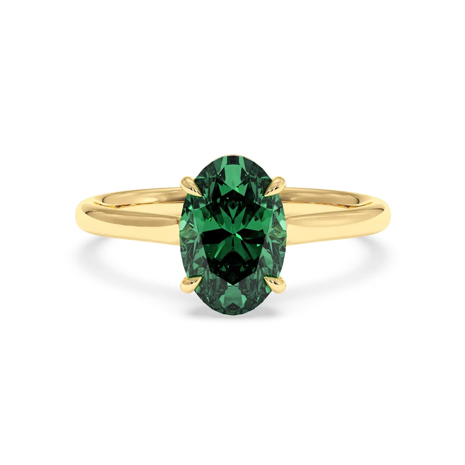 18K Yellow Gold Poppy Plain Shank Engagement Ring