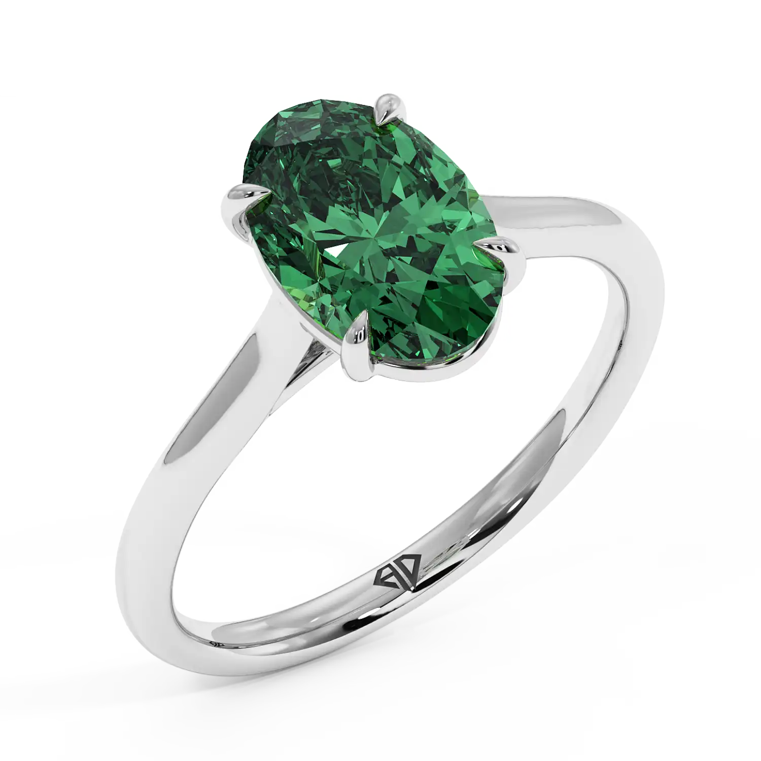 Platinum Poppy Plain Shank Engagement Ring