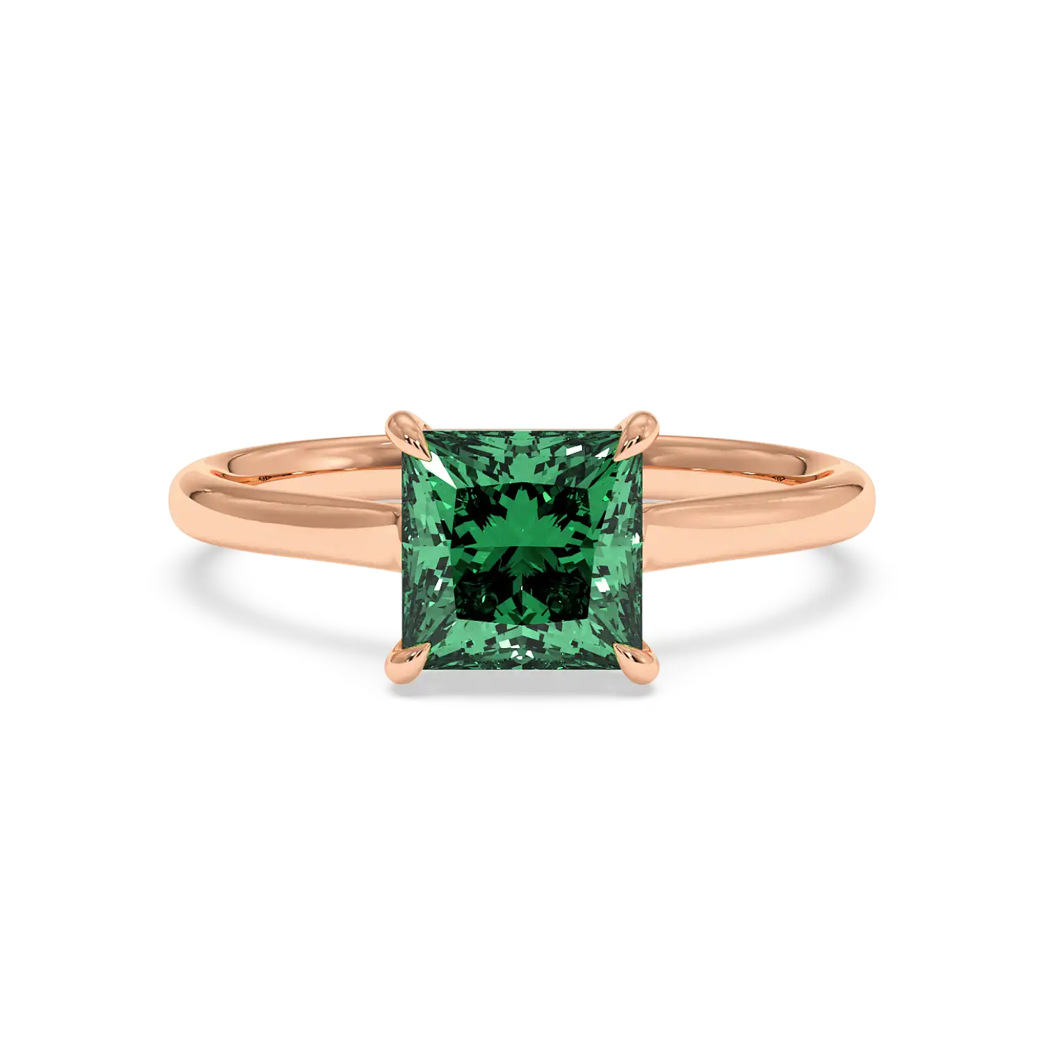 18K Rose Gold Poppy Plain Shank Engagement Ring