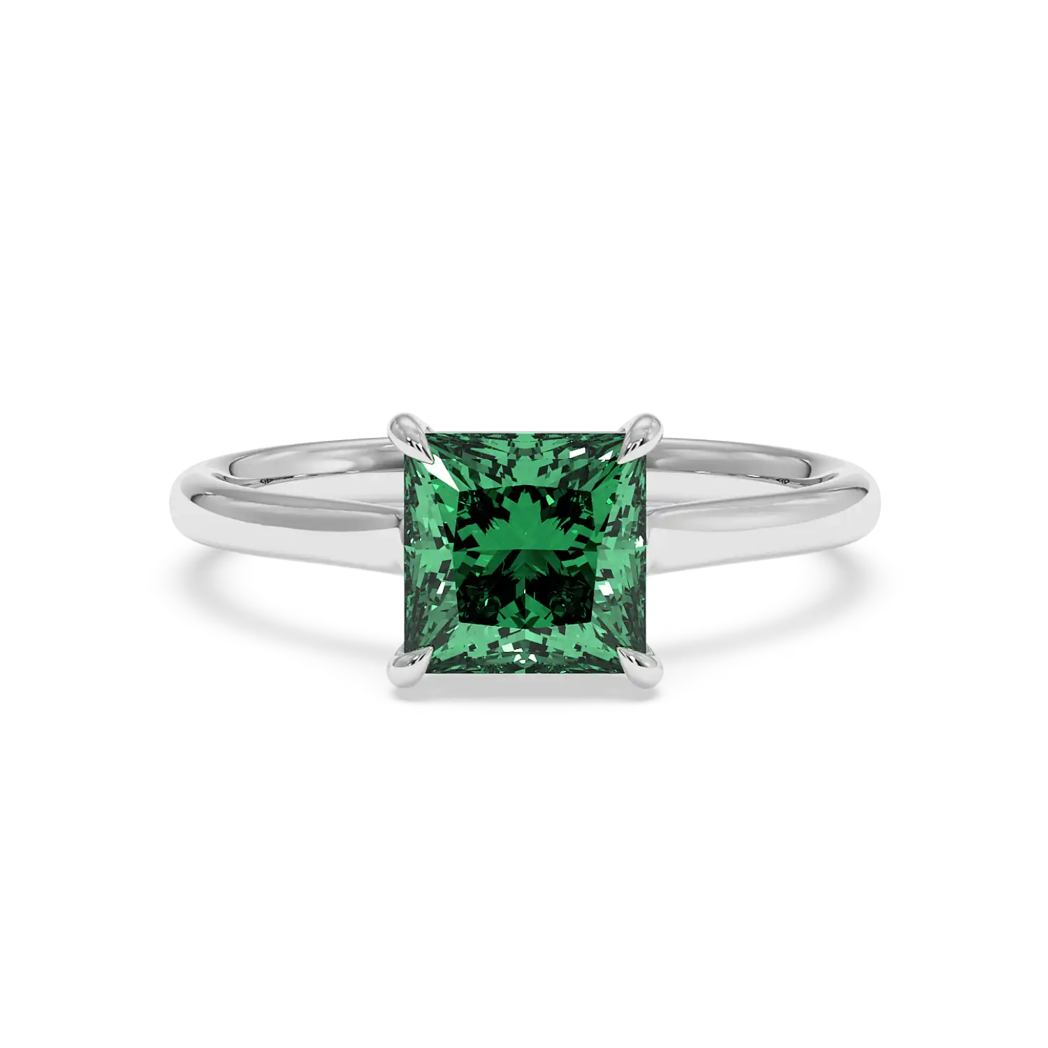 Platinum Poppy Plain Shank Engagement Ring