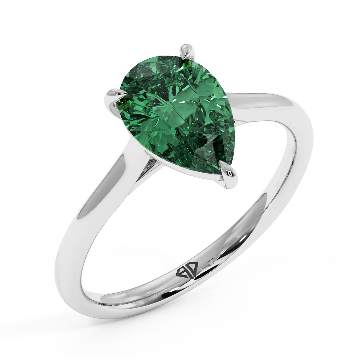 Platinum Poppy Plain Shank Engagement Ring