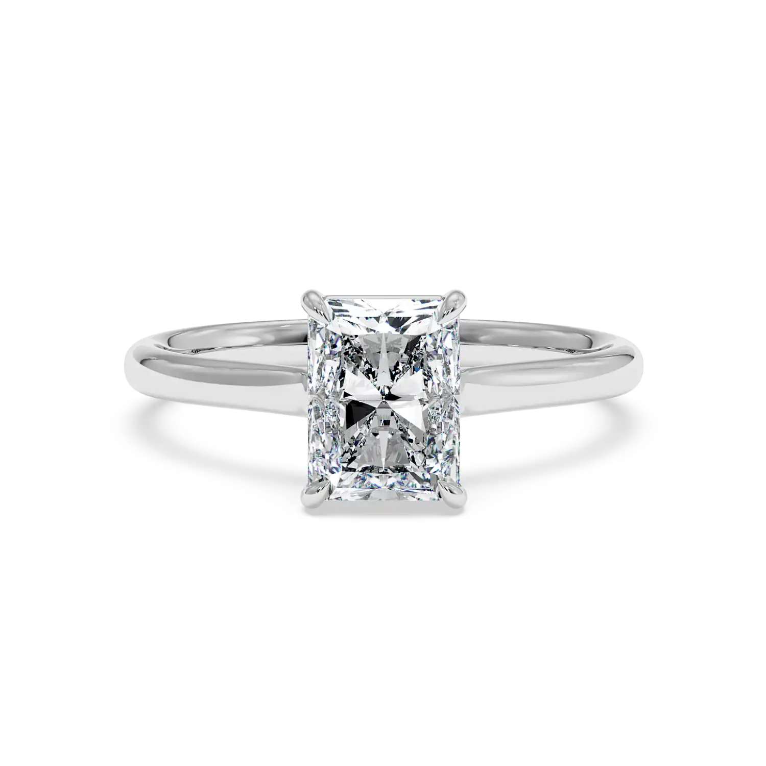 18K White Gold Poppy Plain Shank Engagement Ring