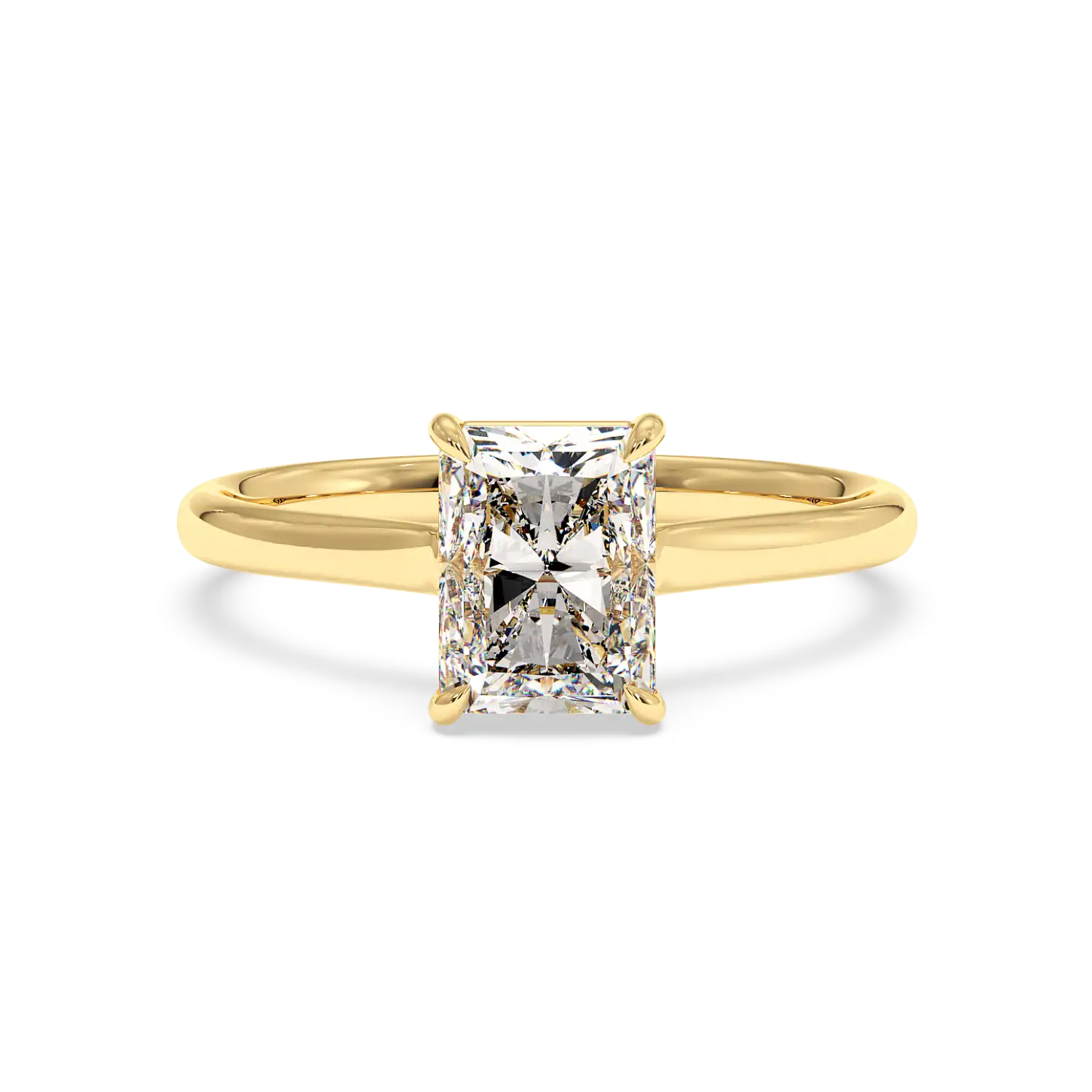 18K White Gold Poppy Plain Shank Engagement Ring