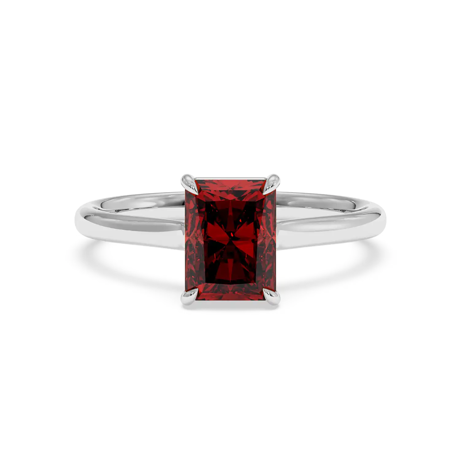 Platinum Poppy Plain Shank Engagement Ring