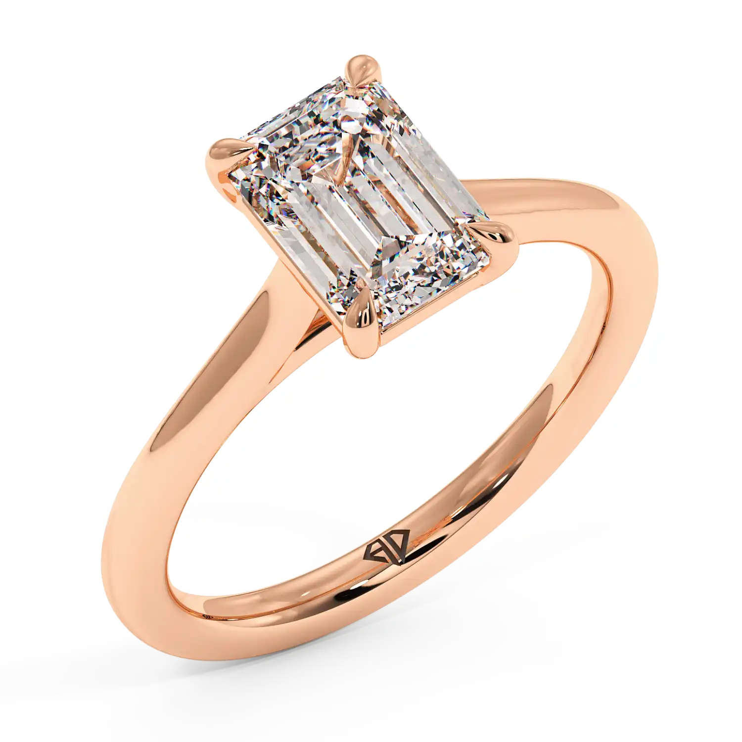 18K Rose Gold Rowen Solitaire Engagement Ring