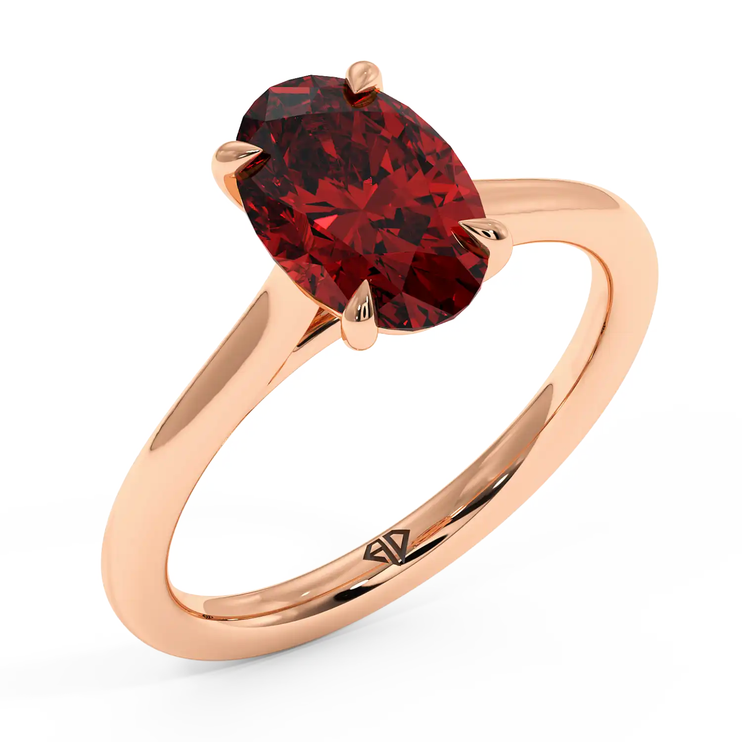 18K Rose Gold Rowen Solitaire Engagement Ring