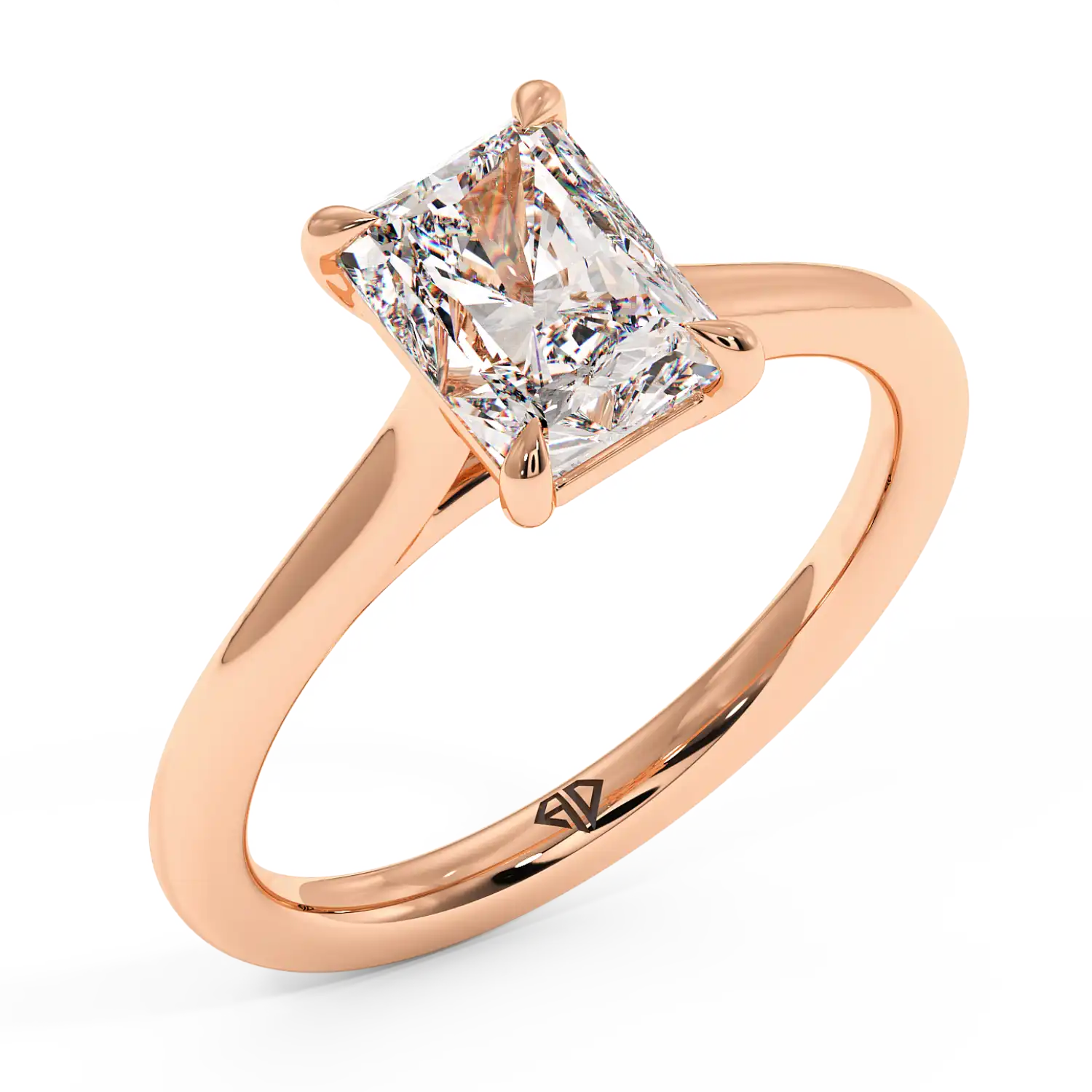18K Rose Gold Rowen Solitaire Engagement Ring