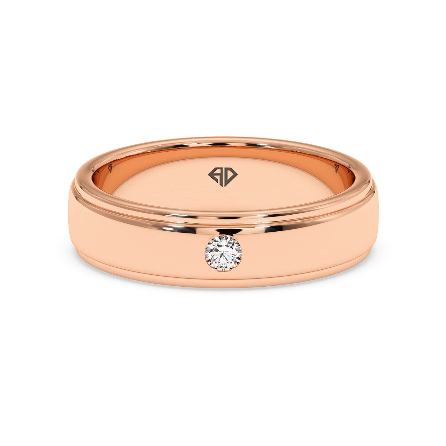 18K White Gold Diamond Wedding Band for Him