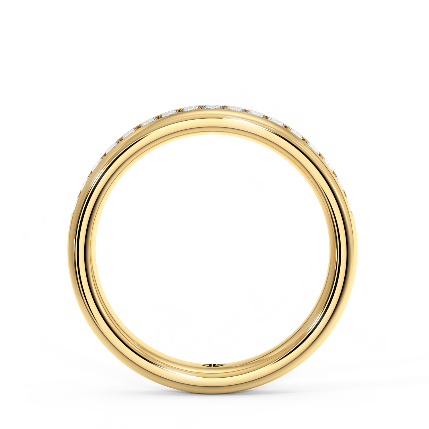 18K Yellow Gold Baguatte Cut Diamond Wedding Band