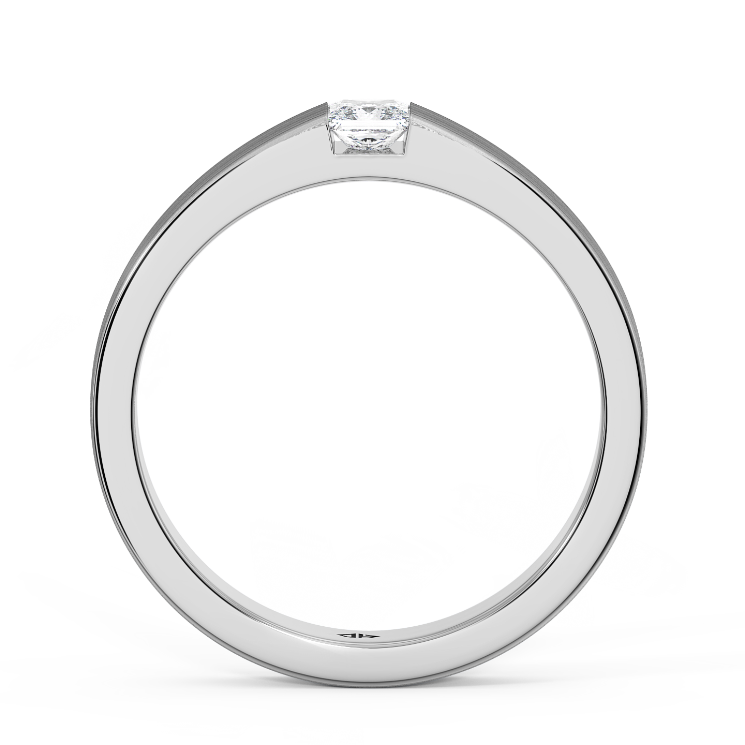 9K White Gold Princess Cut Diamond Wedding Band