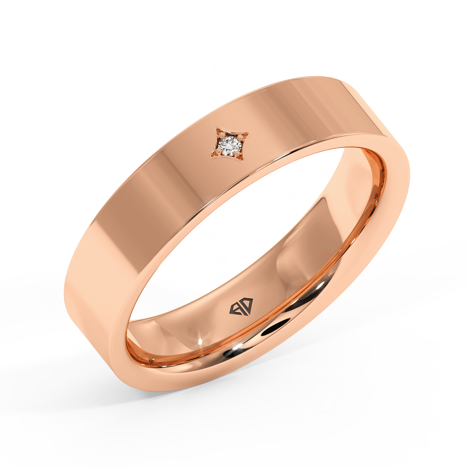 9K Rose Gold Balthazar Diamond Wedding Band
