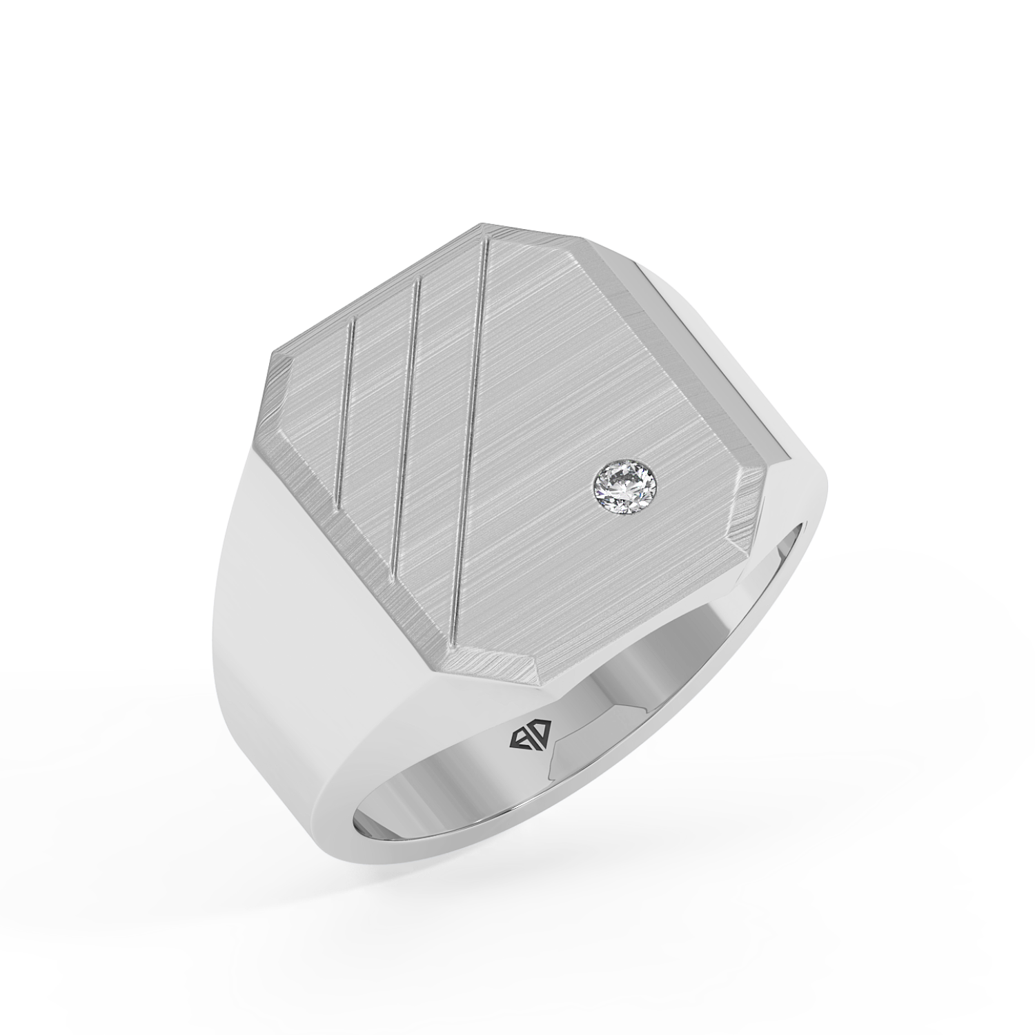 18K White Gold Signet Ring