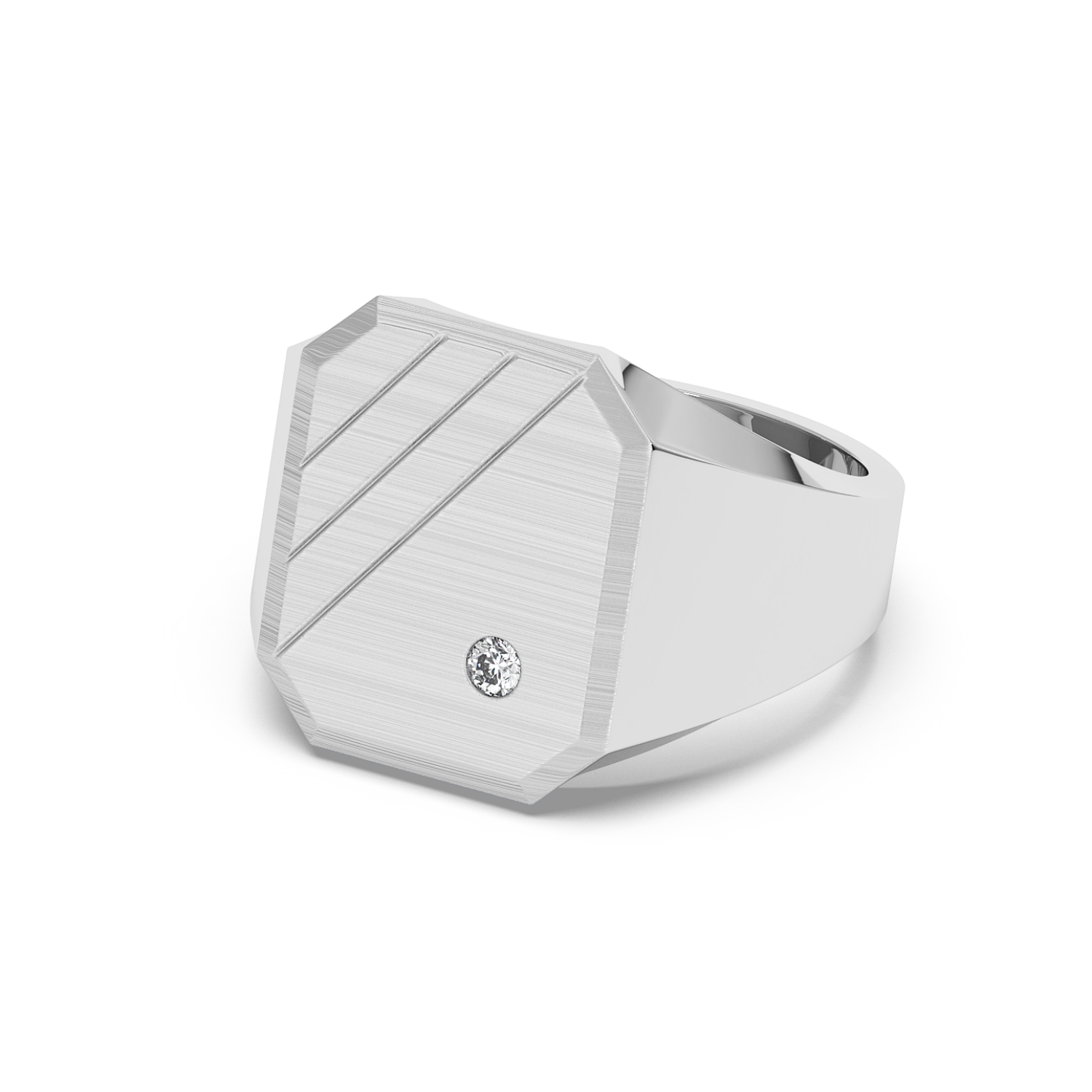 18K White Gold Signet Ring