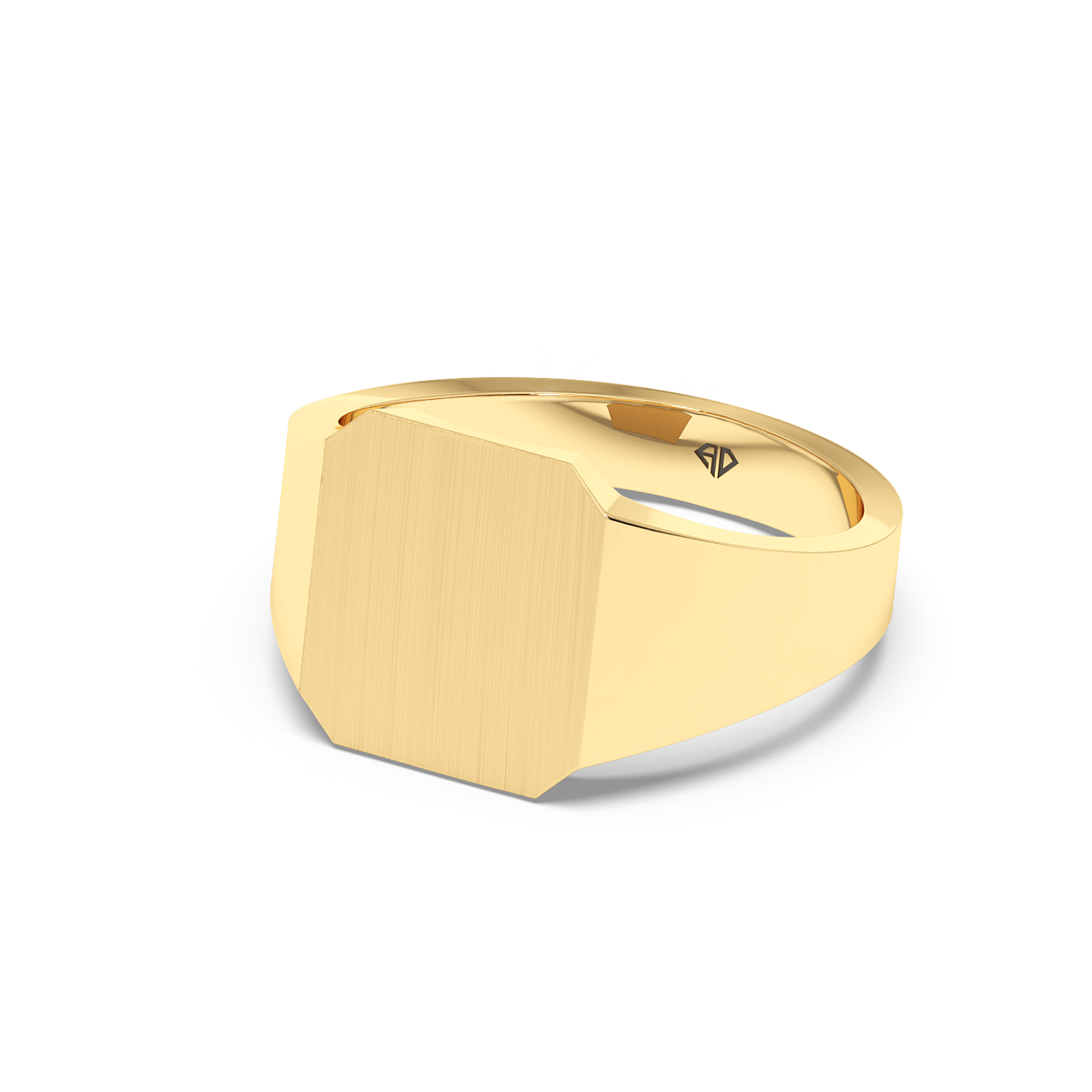 18K Yellow Gold Square Shape Signet Ring