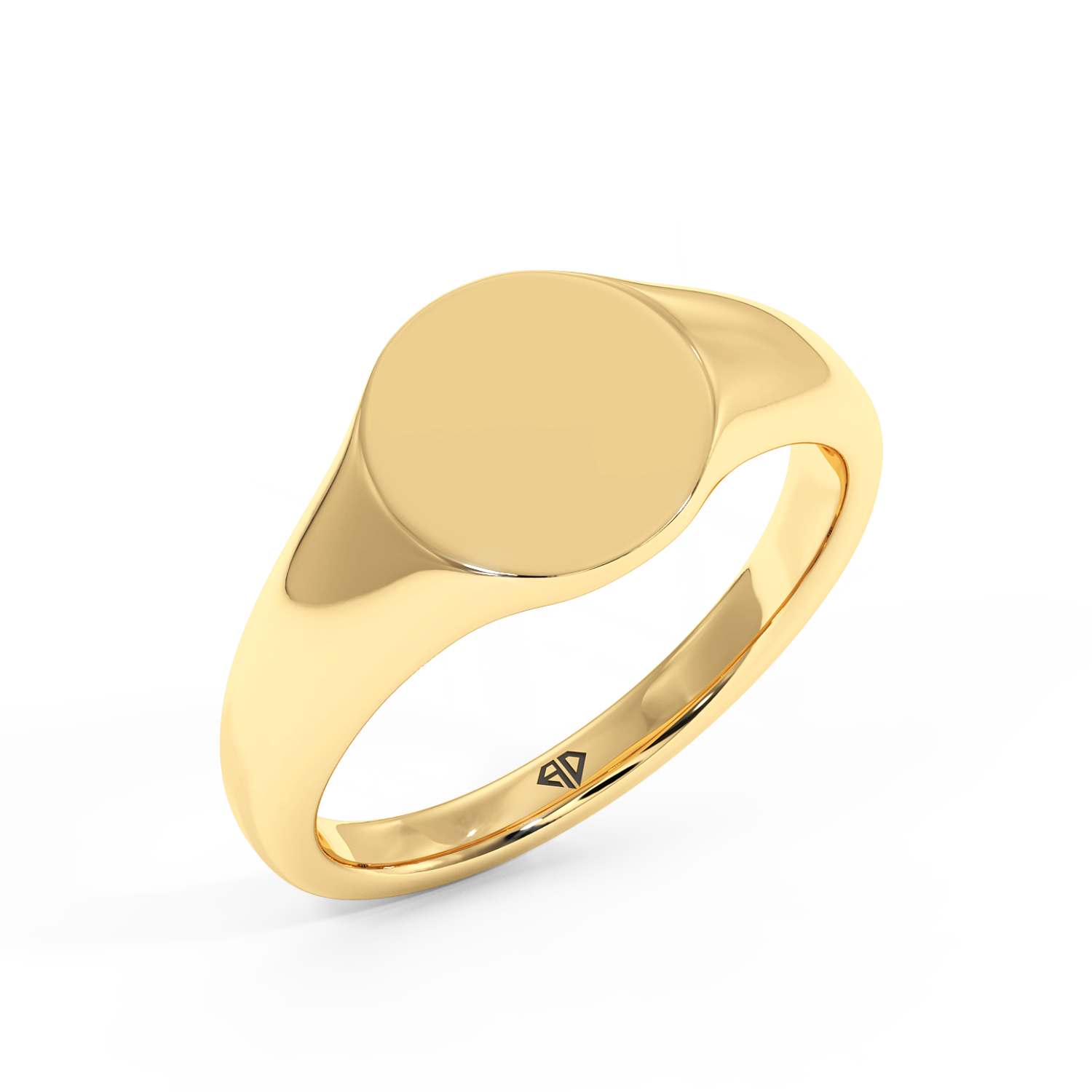 18K Yellow Gold Oval Shape Signet Ring