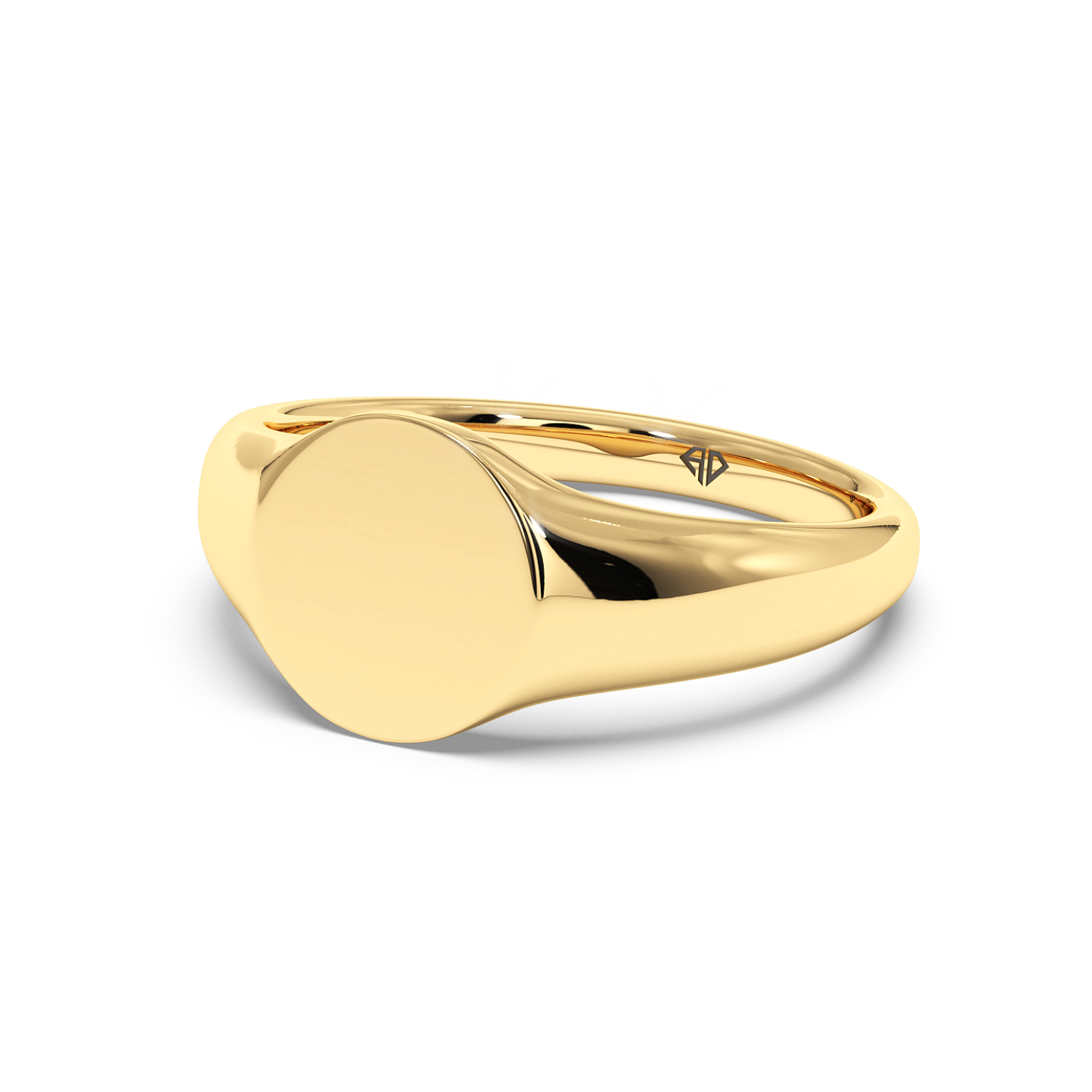 18K Yellow Gold Oval Shape Signet Ring