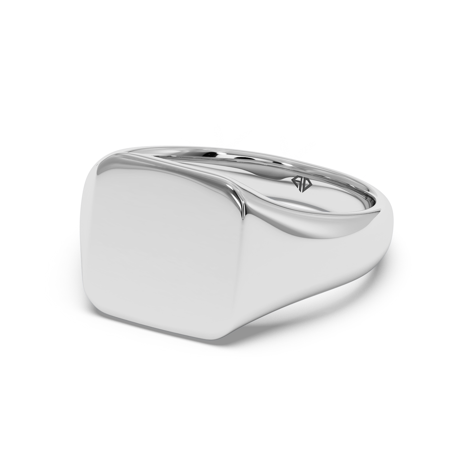 18K White Gold Men's Signet Ring
