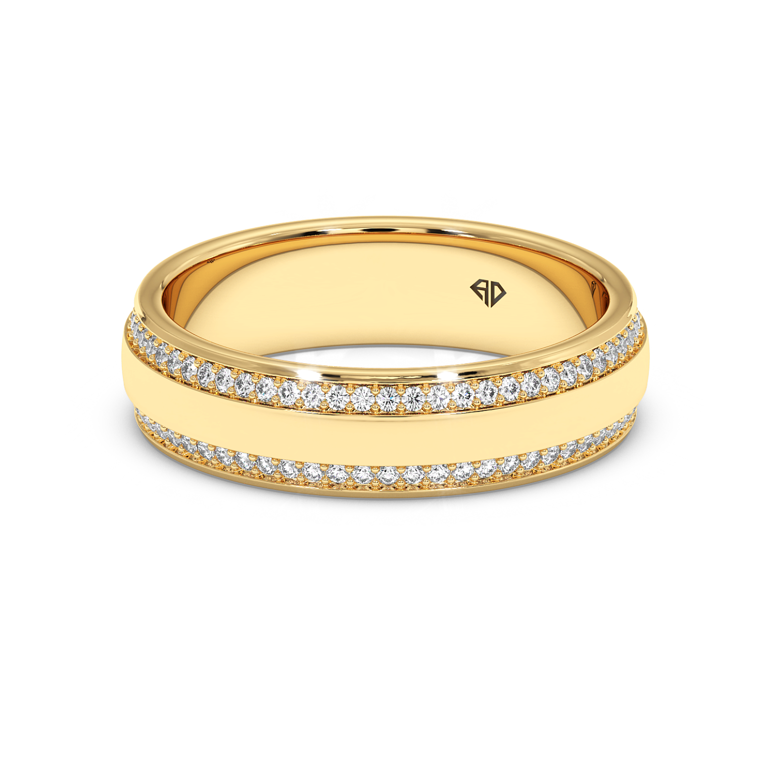 9K Yellow Gold Hercules Diamond Wedding Band