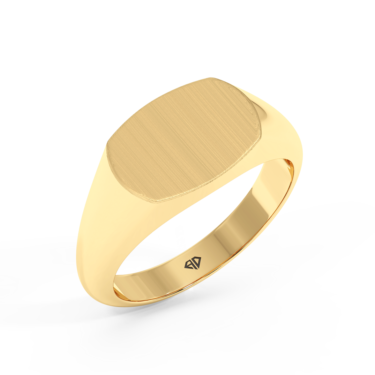 18K Yellow Gold  Stackable Signet Ring for Mens