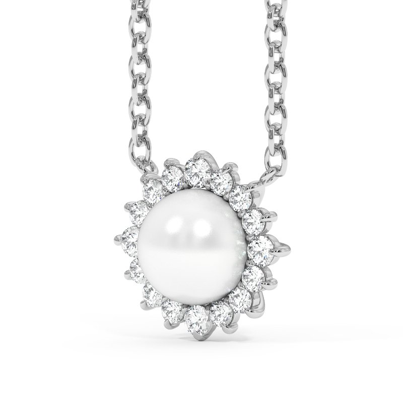 18K White Gold Summer Pendant