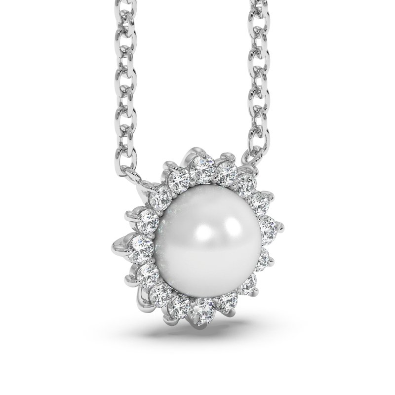 18K White Gold Summer Pendant