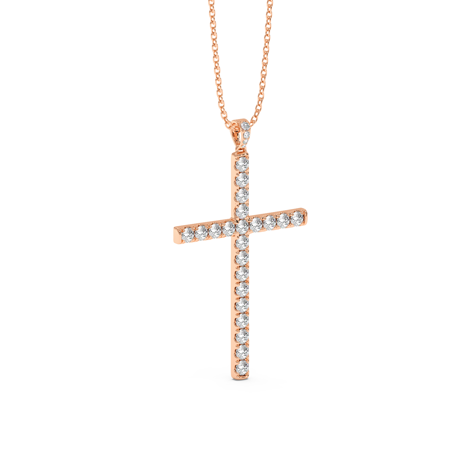 18K Rose Gold Cross Pendant