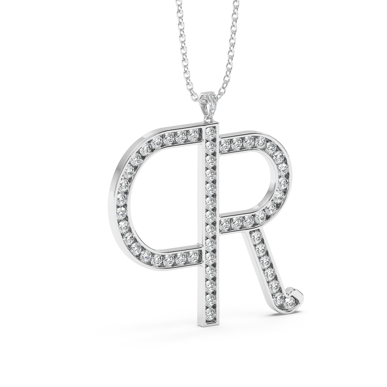 18K White Gold Designer Pendant
