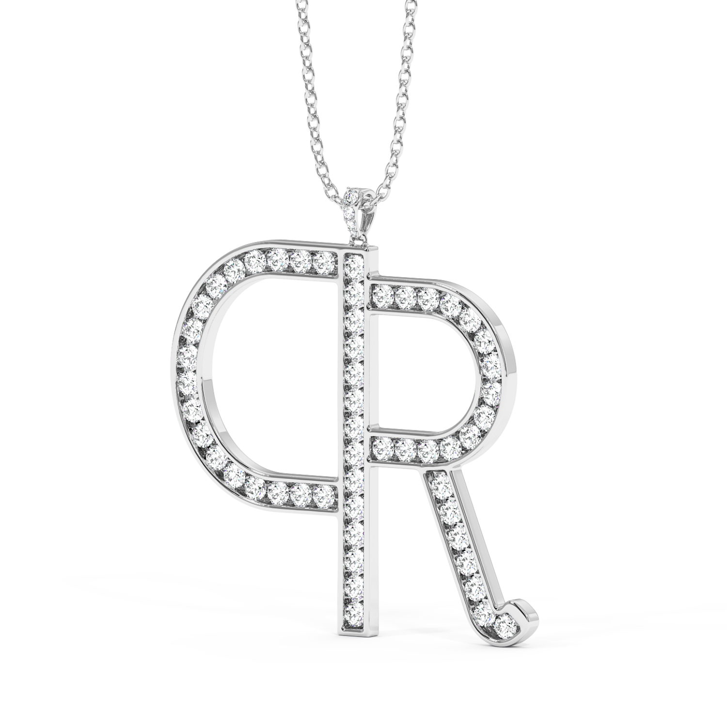 18K White Gold Designer Pendant